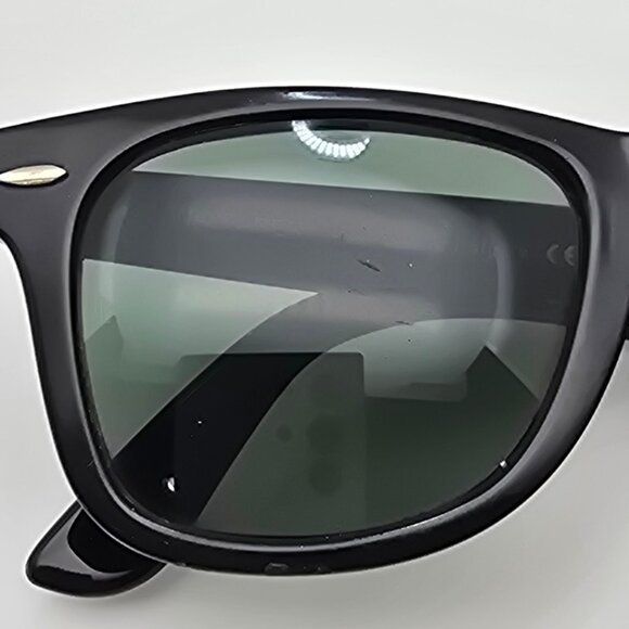 Ray-Ban B&L RB2140 901 Wayfarer Black Frame G15 Green Glass Lens Sunglasses 50mm - Picture 13 of 14
